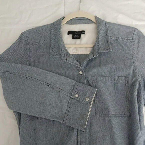 Calvin Klein Stripe Shirt Dress - Picture 4 of 4